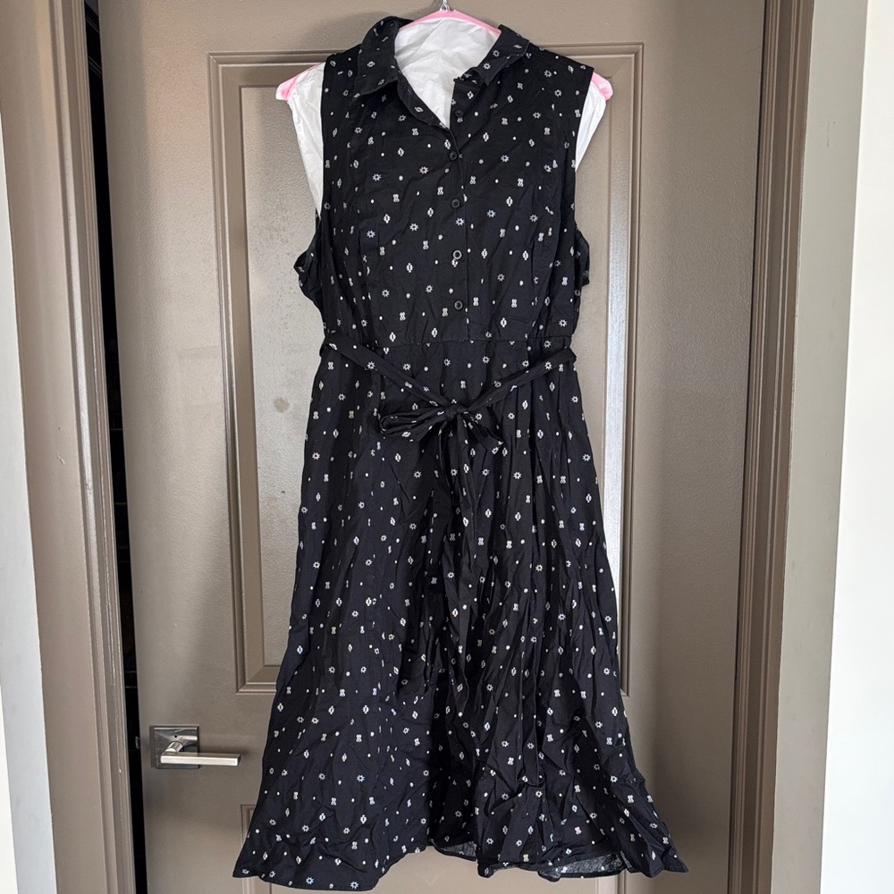 Torrid Black and White Patterned Midi Dress